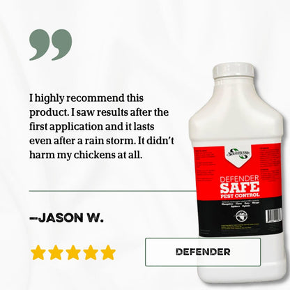 Defender Natural Contact Kill Insecticide spray bottle by Southland Organics, effective for ant and flea control.