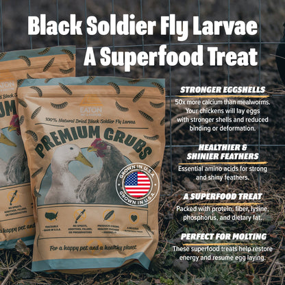 Premium Chicken Coop Bundle with hemp bedding, nesting pads, and black soldier fly grubs by Eaton Pet and Pasture