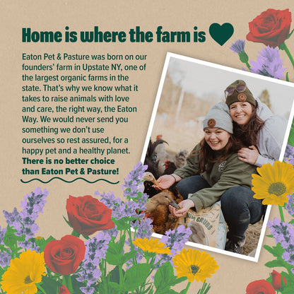 Premium natural nesting herbs blend featuring calendula and lavender, ideal for chicken coops by Eaton Pet and Pasture.