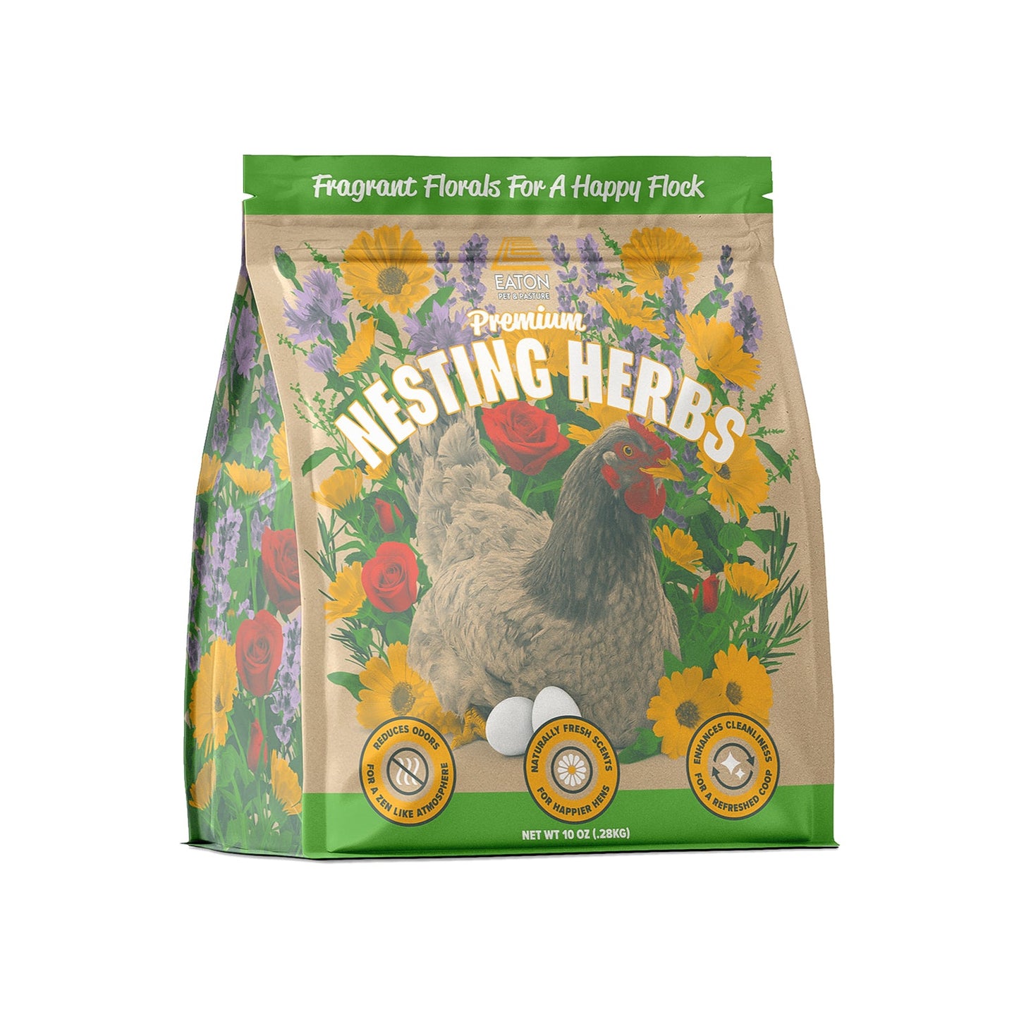 Premium Natural Nesting Herbs with calendula and lavender for chicken coops by Eaton Pet and Pasture