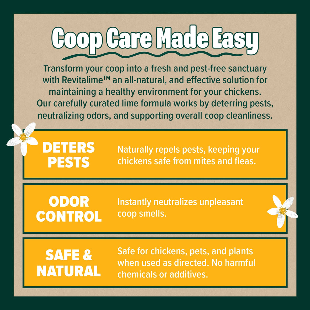 Revitalime Natural Chicken Coop Freshener 5LB, natural pest control and odor neutralizer for chicken coops
