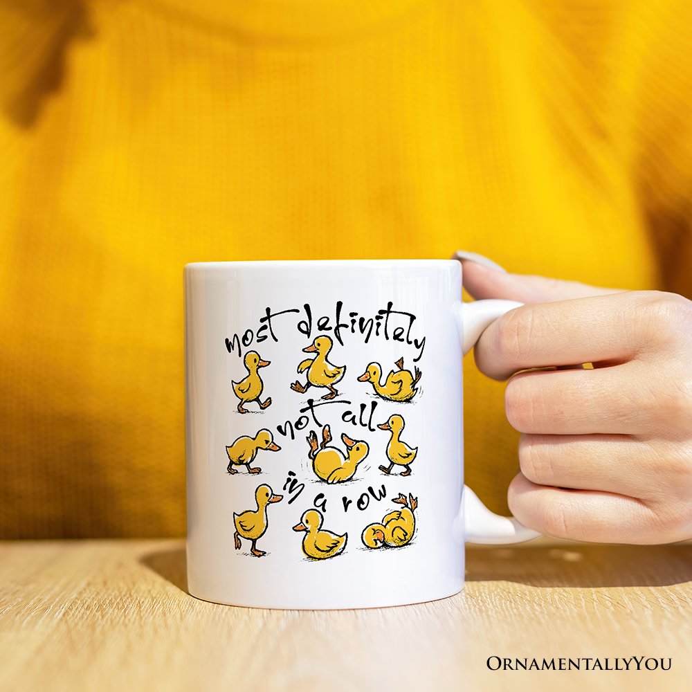 Taza personalizada sarcástica "Patos divertidos no todos en fila", regalo motivacional de salud mental con nombre personalizado