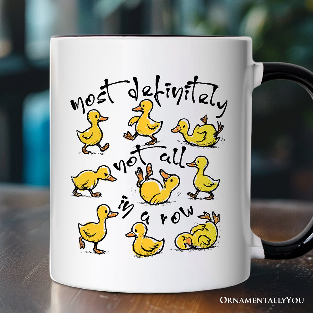 Taza personalizada sarcástica "Patos divertidos no todos en fila", regalo motivacional de salud mental con nombre personalizado