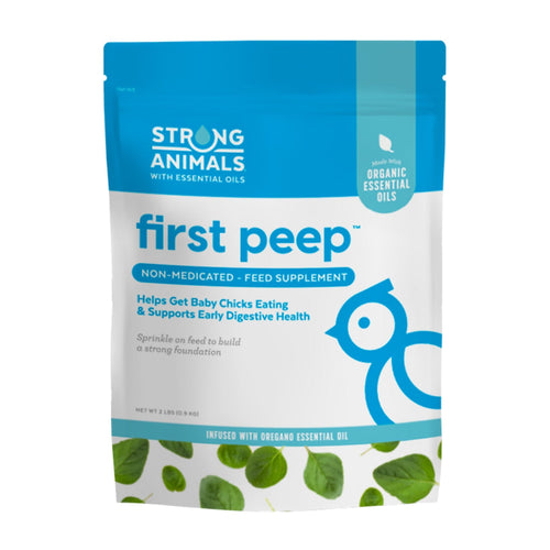 2 lb bag of First Peep chick feed supplement by Hatching Time for baby chick nutrition and digestive health