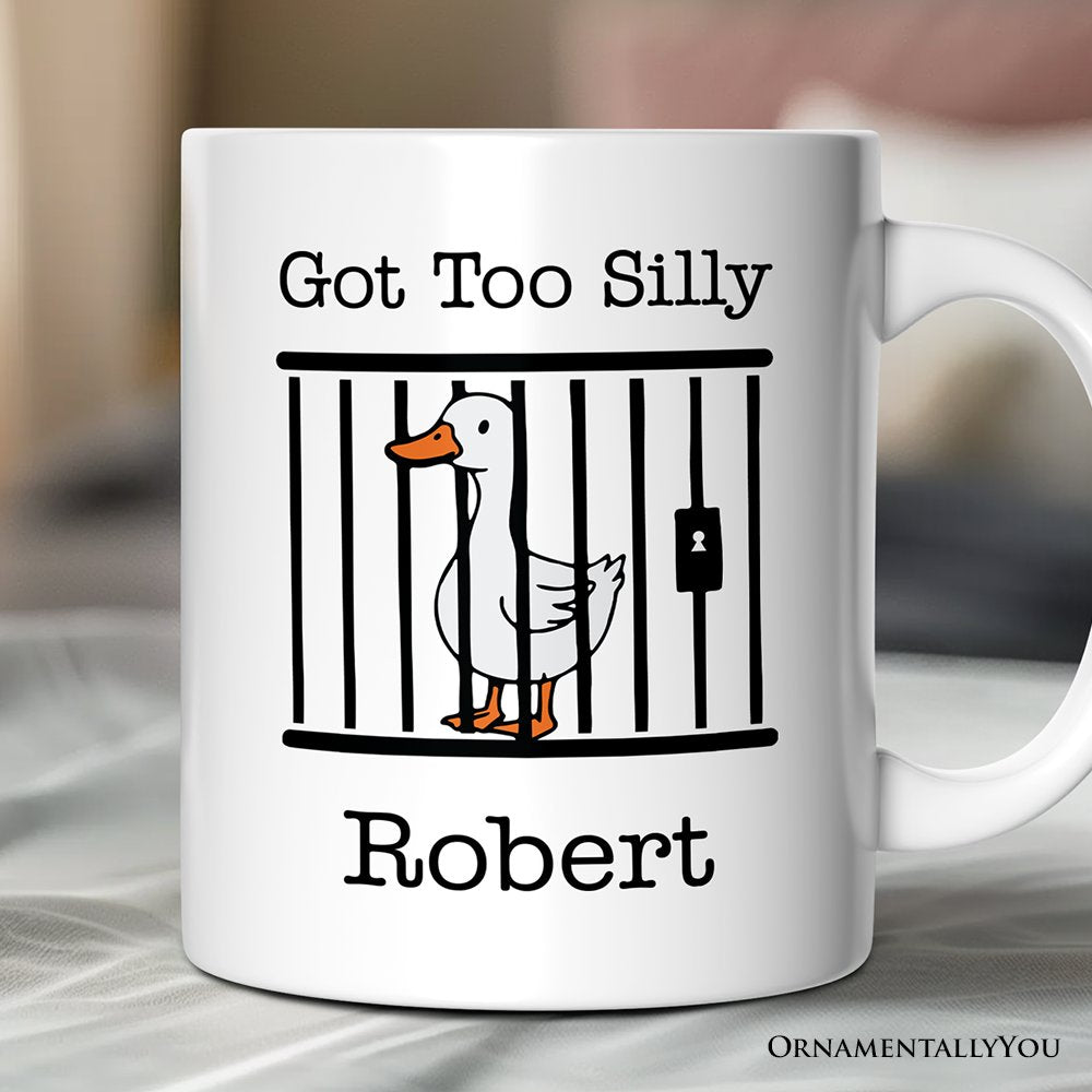 Taza personalizada de Ganso encarcelado: regalo divertido y divertido con nombre personalizado.