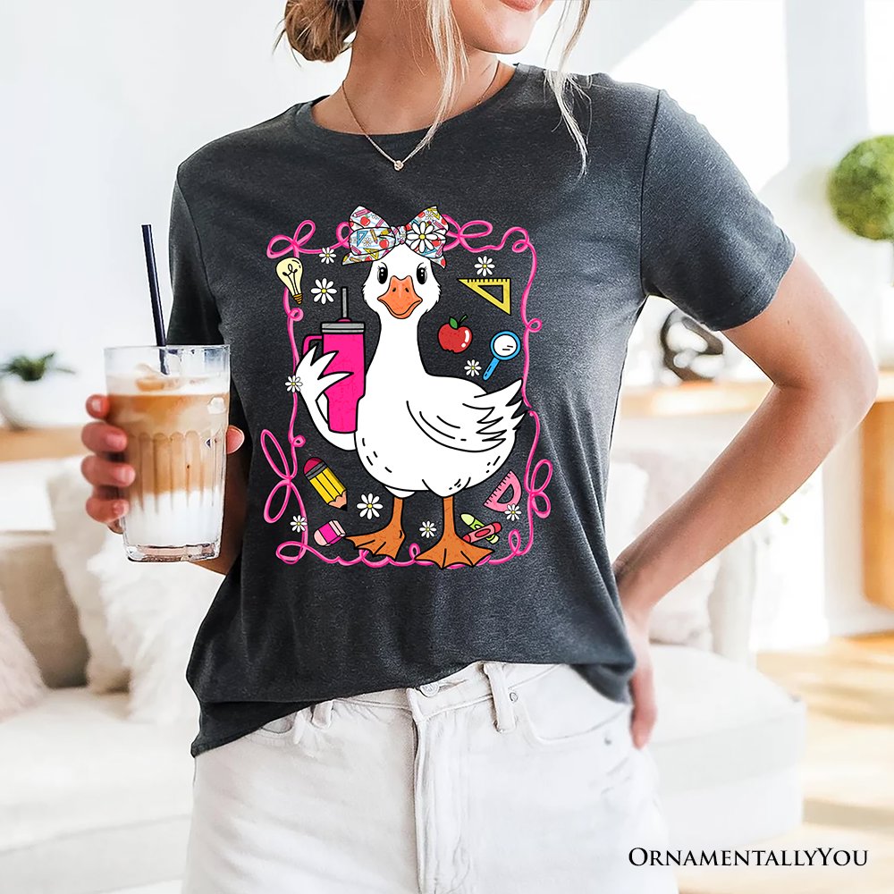 Coquette Teacher Goose T-Shirt, Funny Classroom Tee for Educators