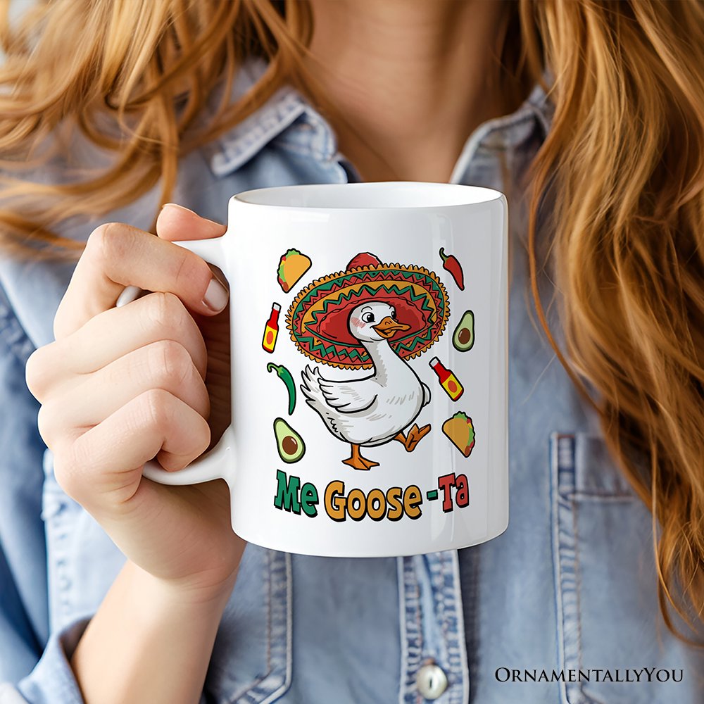 Taza personalizada "Me Goose-Ta", regalo de ganso sombrero mexicano con nombre personalizado