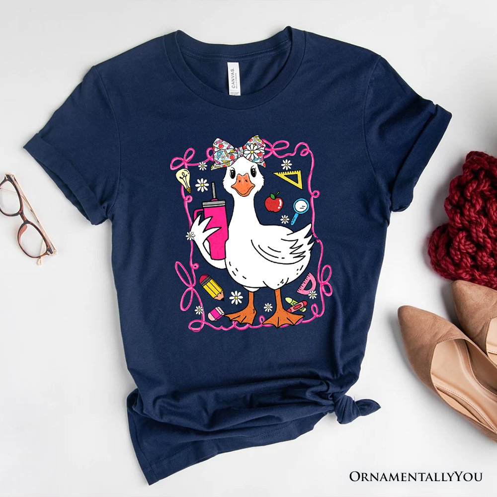 Coquette Teacher Goose T-Shirt, Funny Classroom Tee for Educators