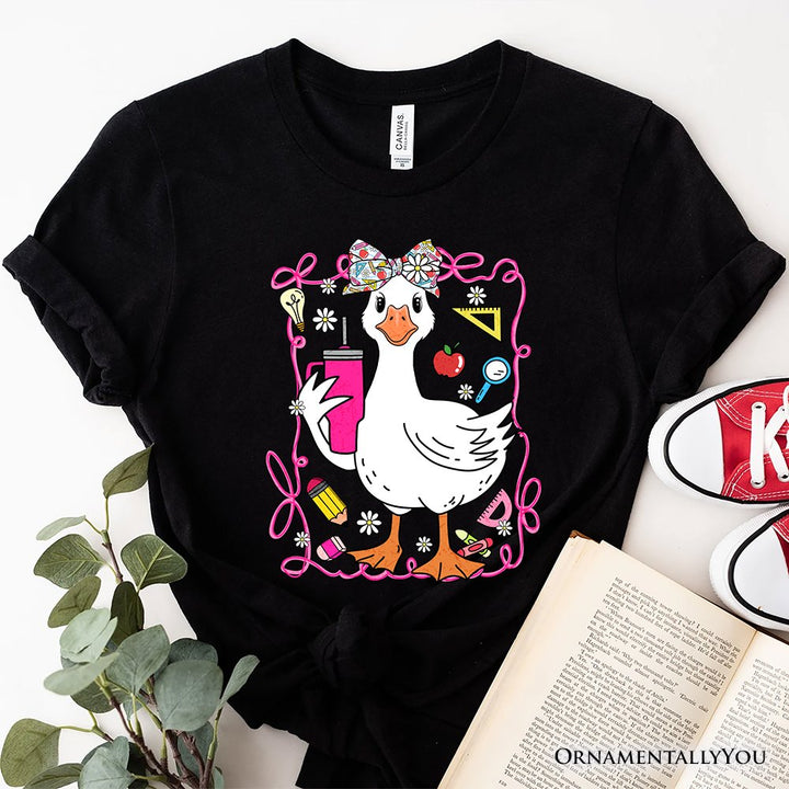 Coquette Teacher Goose T-Shirt, Funny Classroom Tee for Educators