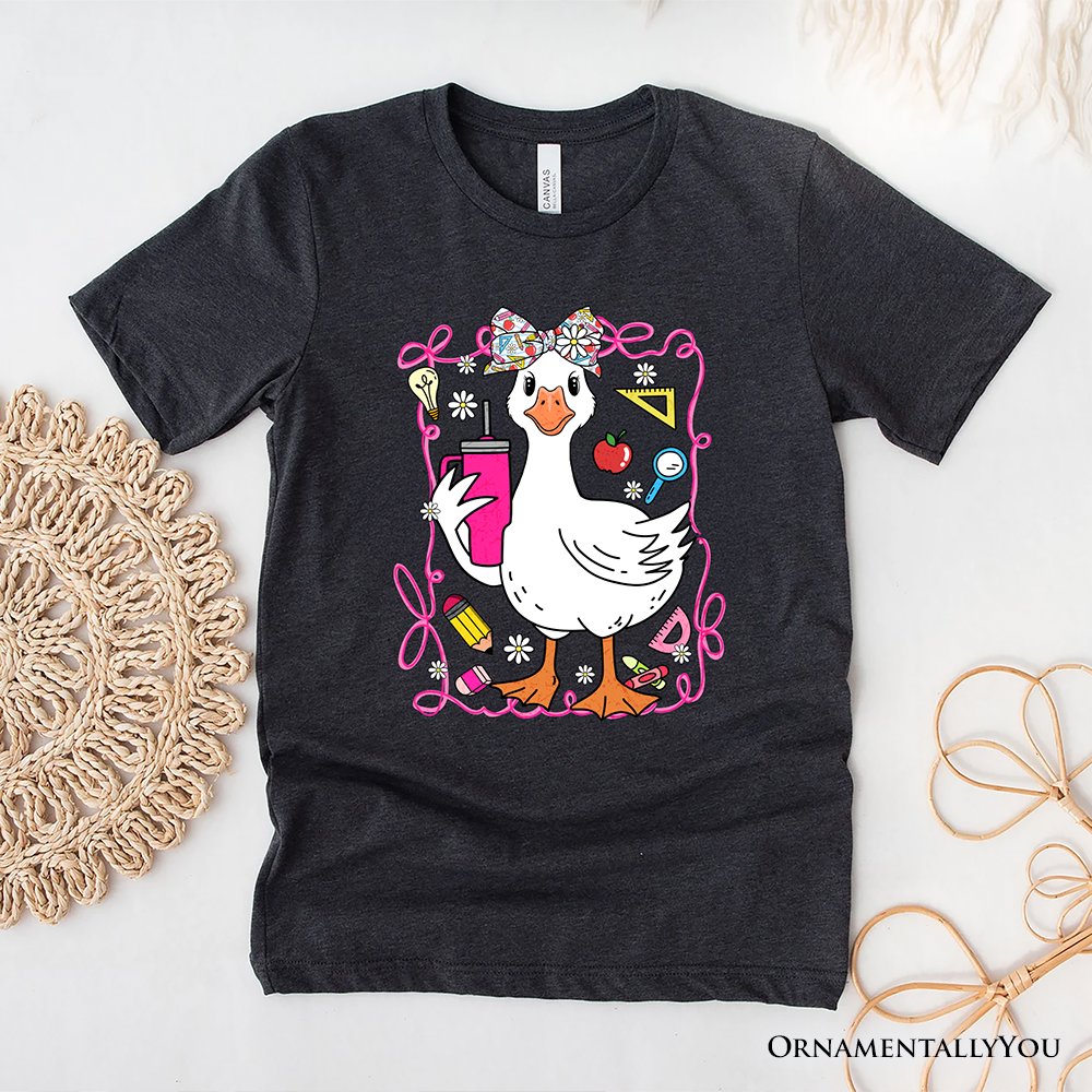 Coquette Teacher Goose T-Shirt, Funny Classroom Tee for Educators