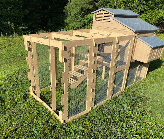 Gray Stand & Runs for Large Snap Lock Chicken Coops by Formex