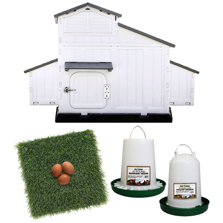 Formex Chicken Coop Kit with Feeder, Waterer, and Nest Box Liners