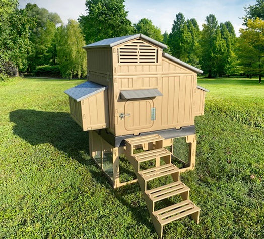 Gray Stand & Runs for Large Snap Lock Chicken Coops by Formex