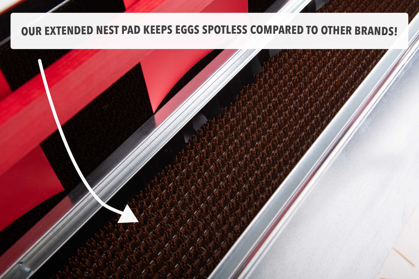 34-inch galvanized steel rollout nest box from HenGear for 32 hens, designed for backyard chicken coops