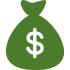 Green bag with a dollar sign symbol on a white background