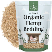 Organic hemp bedding for chicken coops, hyper absorbent, biodegradable, USA made, in a 7 cubic feet size by Mile Four