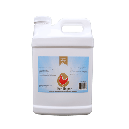 Southland Organics Hen Helper Organic Probiotics & Electrolytes for Layer Chickens, 2.5 Gallon container.