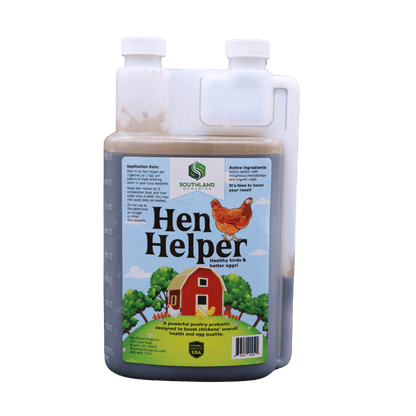 Southland Organics Hen Helper Organic Probiotics & Electrolytes for layer chickens in a 2.5-gallon container