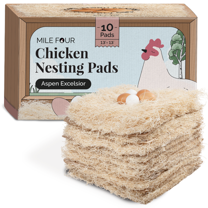Soft cushioned chicken nesting pads in beige, ideal coop box liners for hens by Mile Four