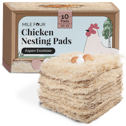 Soft cushioned chicken nesting pads in beige, ideal coop box liners for hens by Mile Four