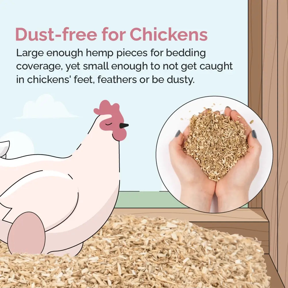 Organic Hemp Bedding for Chicken Coops - Hyper Absorbent USA Made
