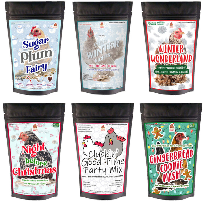 Holiday Goody Box for Chickens - 6 Organic Poultry Treats Gift Set