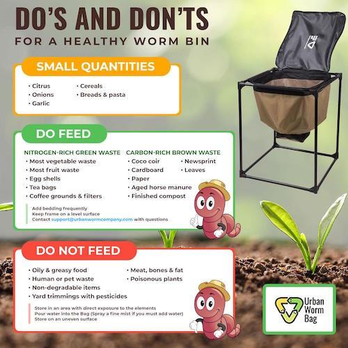 Urban Worm Bag V2 - Durable 900D Oxford Fabric Vermicomposter