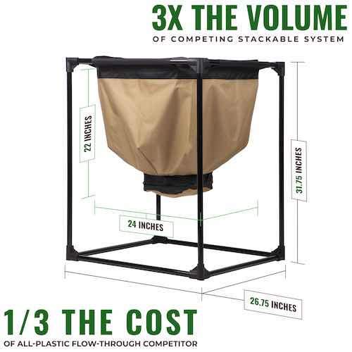 Urban Worm Bag V2 - Durable 900D Oxford Fabric Vermicomposter