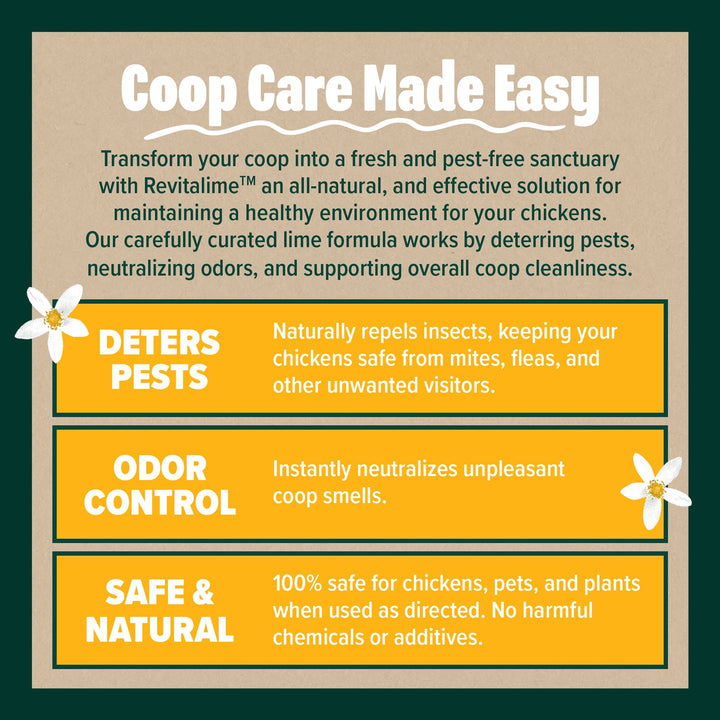 Revitalime Natural Chicken Coop Freshener - Pest Control & Odor