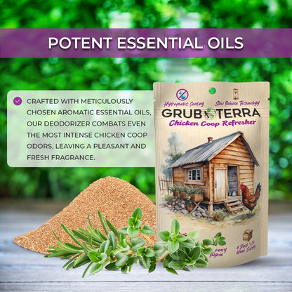 GrubTerra Natural Chicken Coop Deodorizer - 15 Week Formula