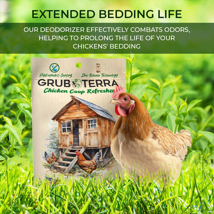 GrubTerra Natural Chicken Coop Deodorizer - 15 Week Formula