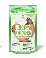 Protein-rich chicken treat with black soldier fly larvae, 4-pound green bag by Dahlia Pets.