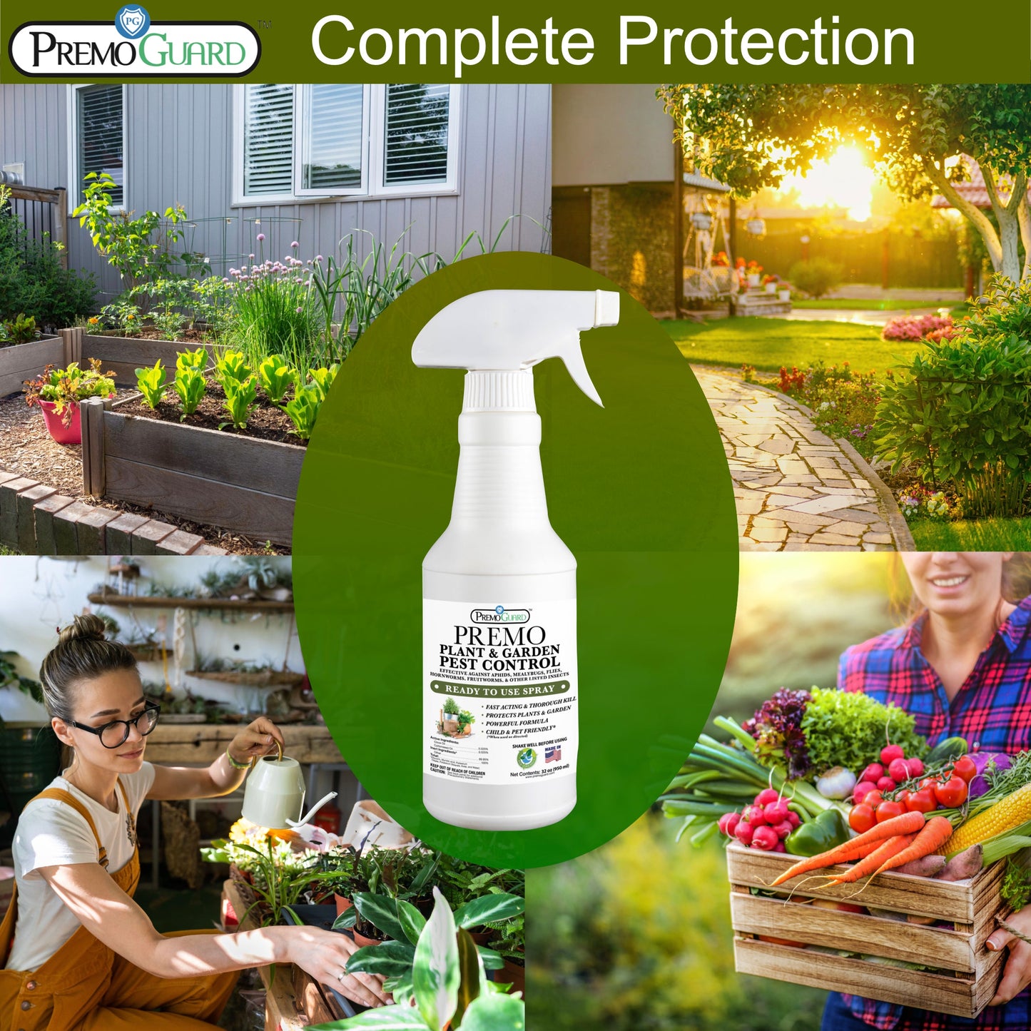 Premo Natural Plant Pest Control Spray 32oz - Organic Garden Safe