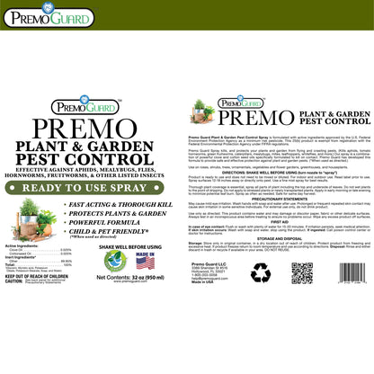 Premo Natural Plant Pest Control Spray 32oz - Organic Garden Safe