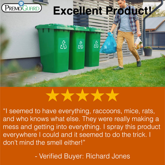 32oz peppermint oil rodent repellent spray bottle by Premo Natural Products, eco-friendly and non-toxic for pest control