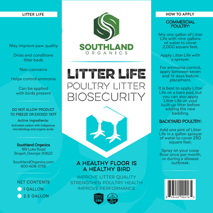 Southland Organics Litter Life Organic Poultry Litter Amendment - Microbe Carbon Blend in a 2.5 Gallon container