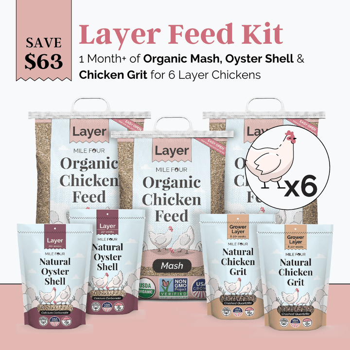 Layer Feed Kit | 1 Month of Organic Feed, Grit & Oyster Shell for 6 Layers