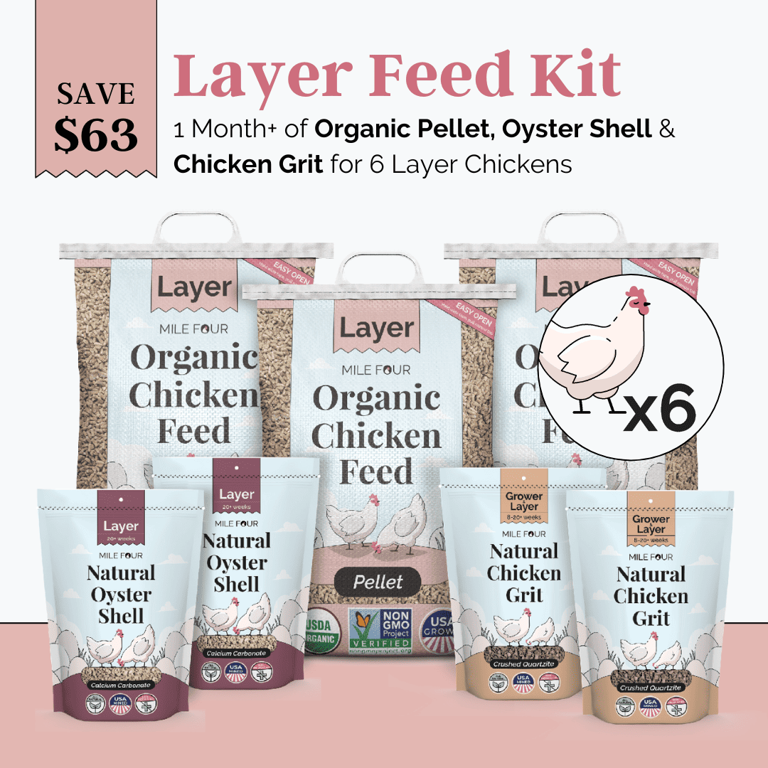 Layer Feed Kit | 1 Month of Organic Feed, Grit & Oyster Shell for 6 Layers