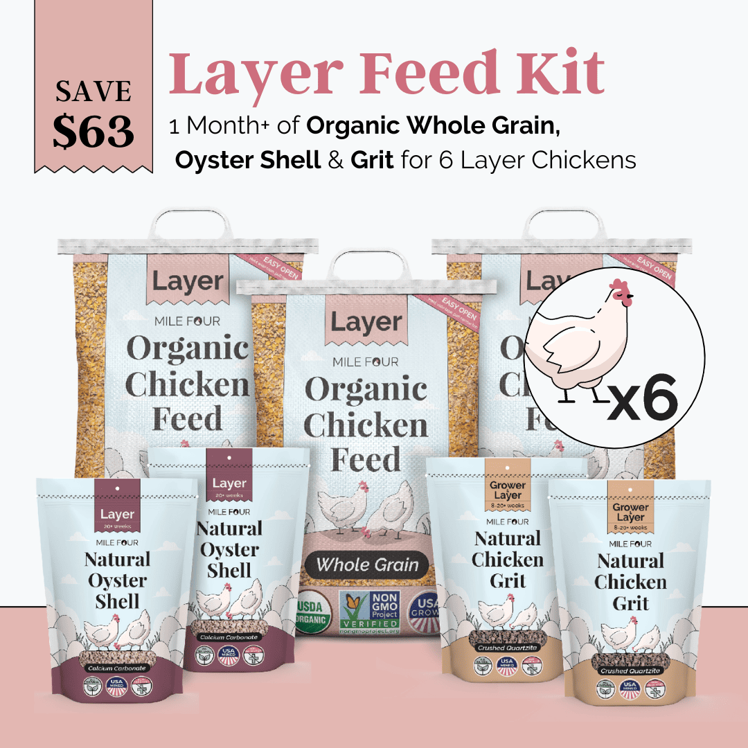 Layer Feed Kit | 1 Month of Organic Feed, Grit & Oyster Shell for 6 Layers