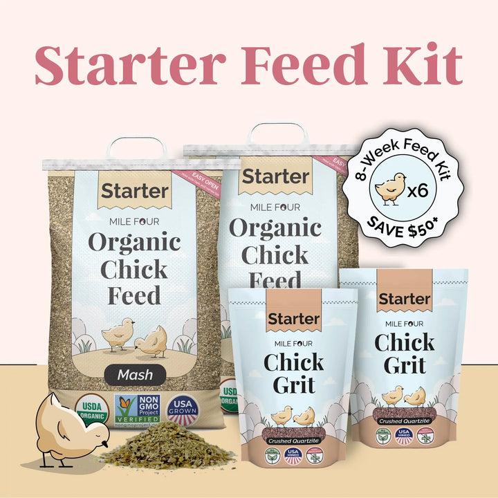 Starter Feed Kit | 8 Weeks of Organic Feed & Grit for 6 Chicks