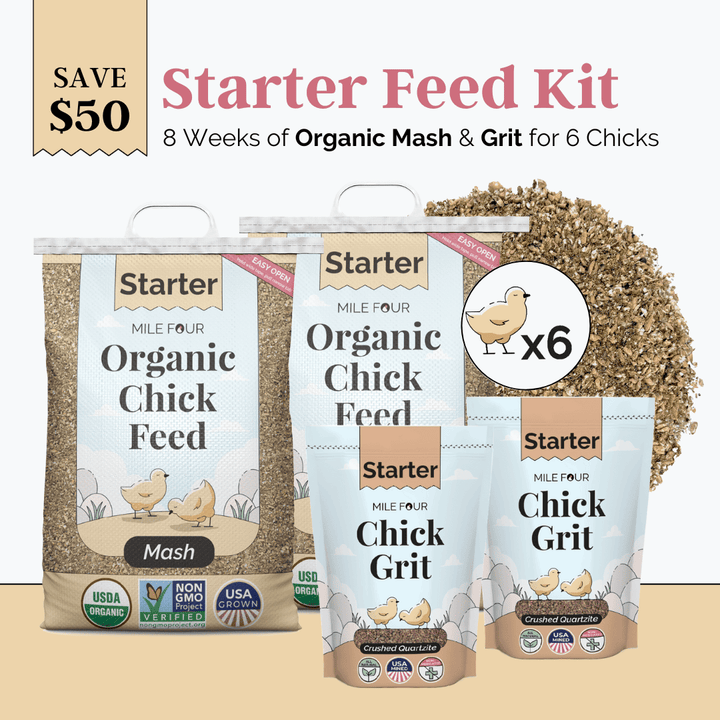 Starter Feed Kit | 8 Weeks of Organic Feed & Grit for 6 Chicks
