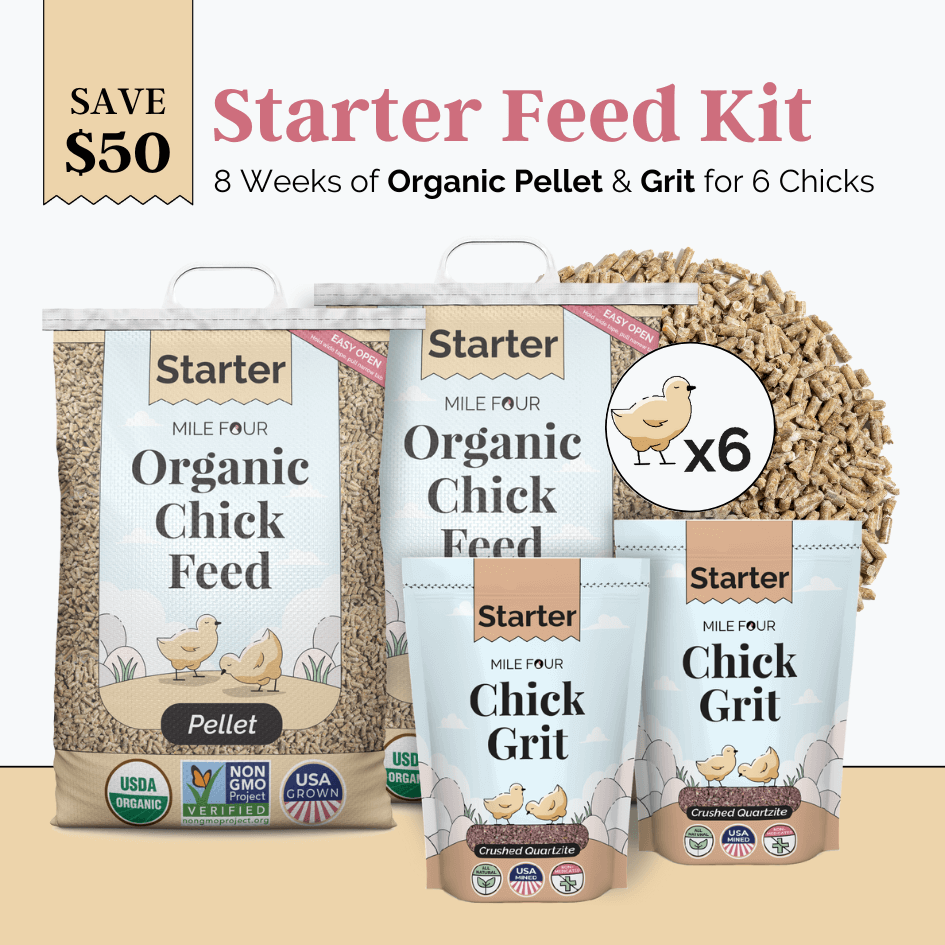 Starter Feed Kit | 8 Weeks of Organic Feed & Grit for 6 Chicks