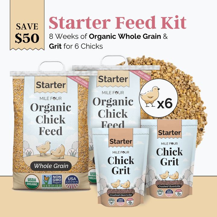 Starter Feed Kit | 8 Weeks of Organic Feed & Grit for 6 Chicks