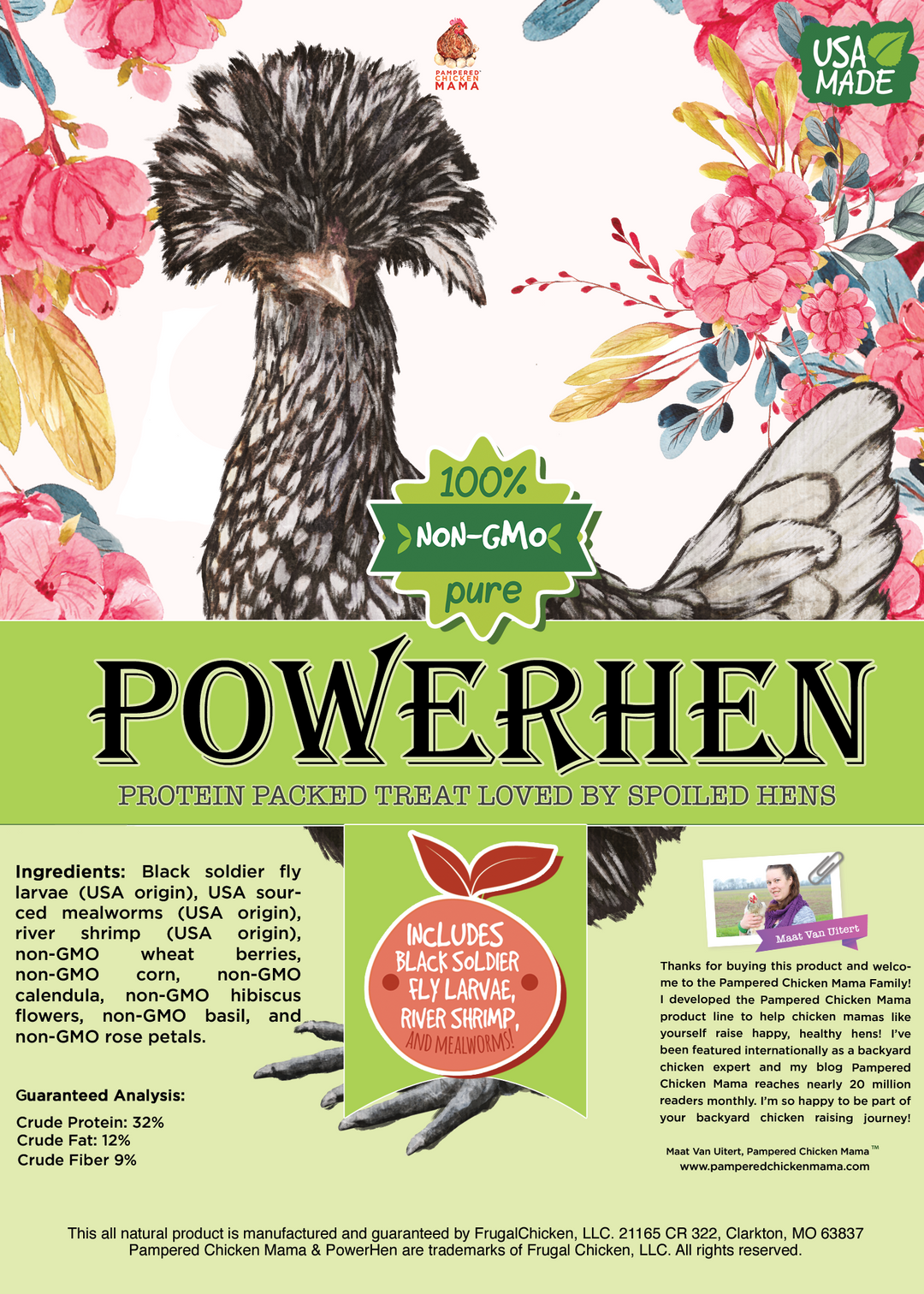 PowerHen High Protein Chicken Treat - Mealworms & Black Soldier Fly