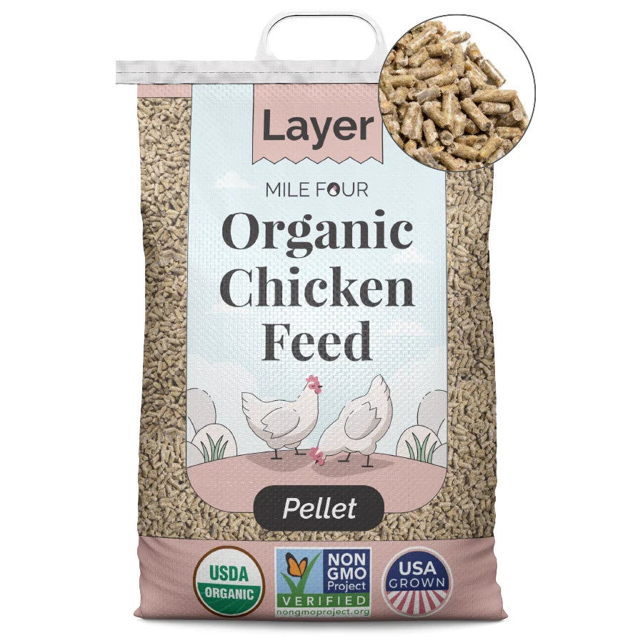 Mile Four Organic Layer Chicken Feed - Corn-Free Soy-Free Non-GMO