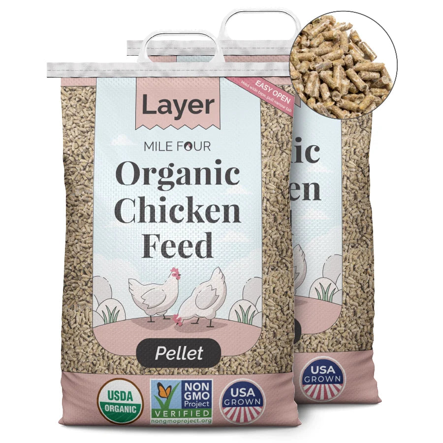 Mile Four Organic Layer Chicken Feed - Corn-Free Soy-Free Non-GMO