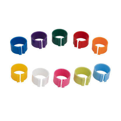 Durable yellow, orange, and pink poultry leg bands 12mm, pack of 25 with zip connection by Hatching Time