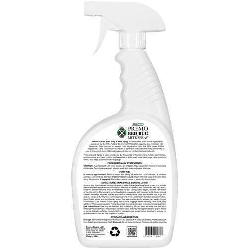 Insecticida para ácaros y chinches de cama, 24 oz, totalmente natural y no tóxico, Premo Guard 