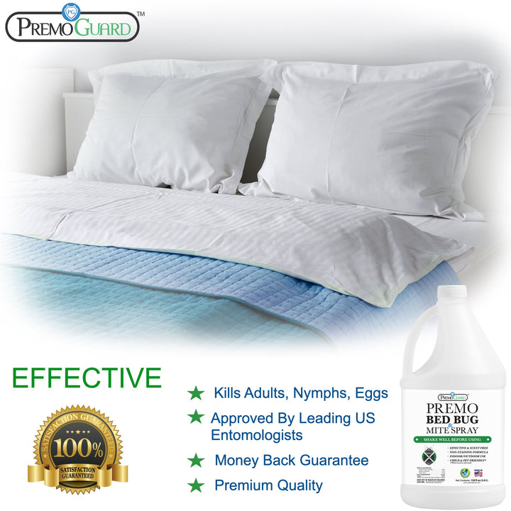 Insecticida para ácaros y chinches de cama, 128 oz, totalmente natural y no tóxico, Premo Guard 