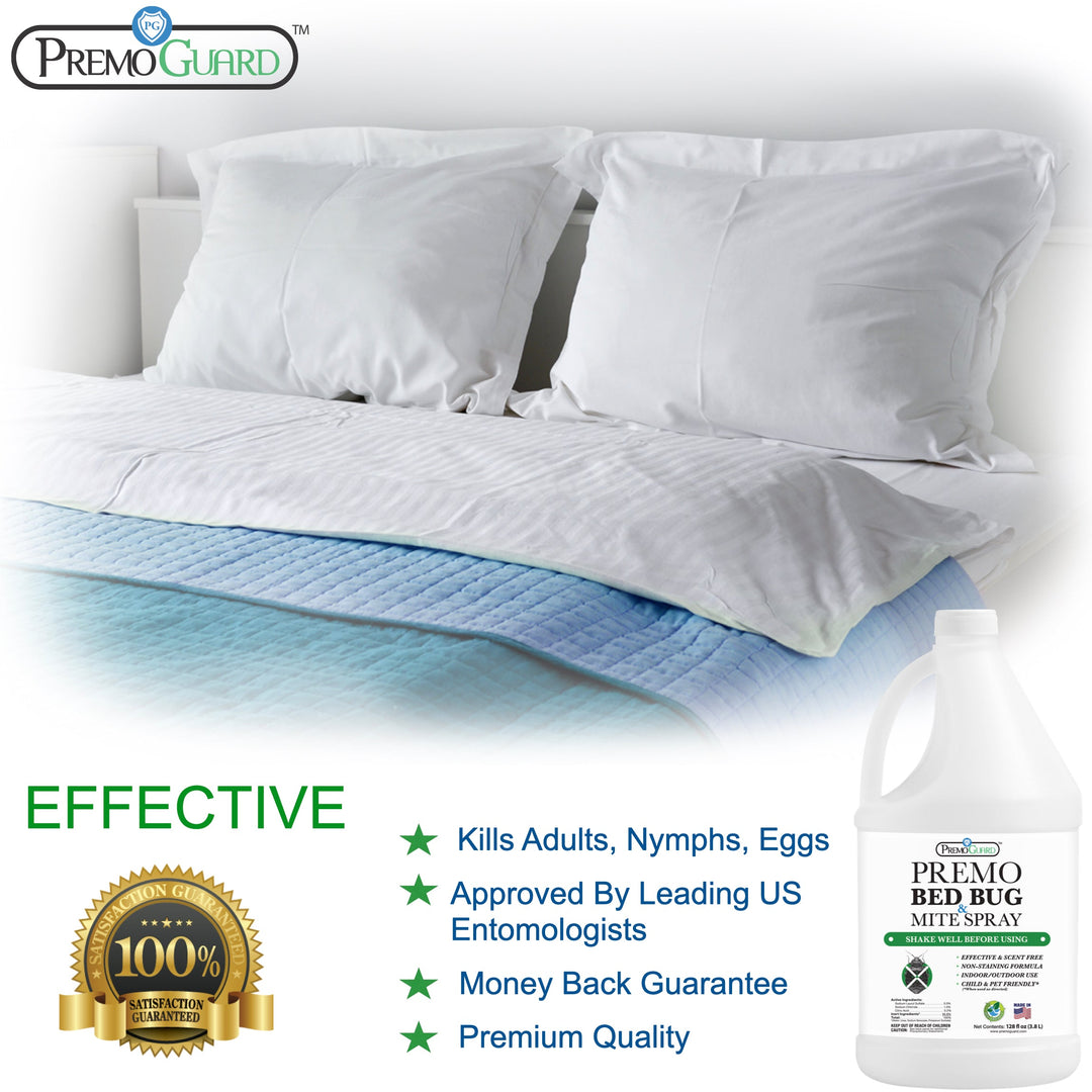 Insecticida para ácaros y chinches de cama, 128 oz, totalmente natural y no tóxico, de Premo Guard 